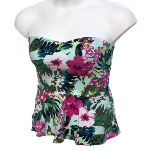NEW Express Y2K strapless floral summer tube top size small - Picture 1 of 9